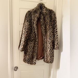 Leopard Print Faux Fur Coat